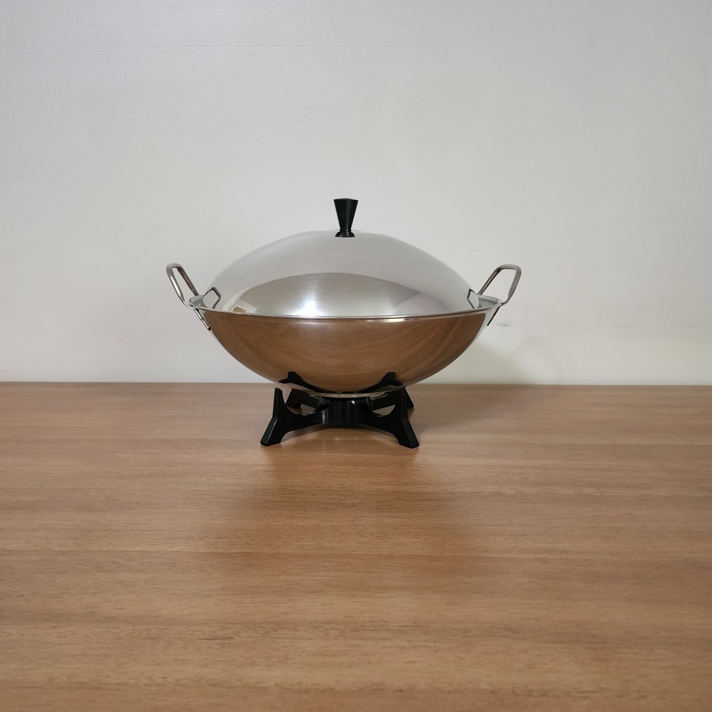 Faberware Vintage Electric Wok Model 303 Stainless Steel  14.5" working